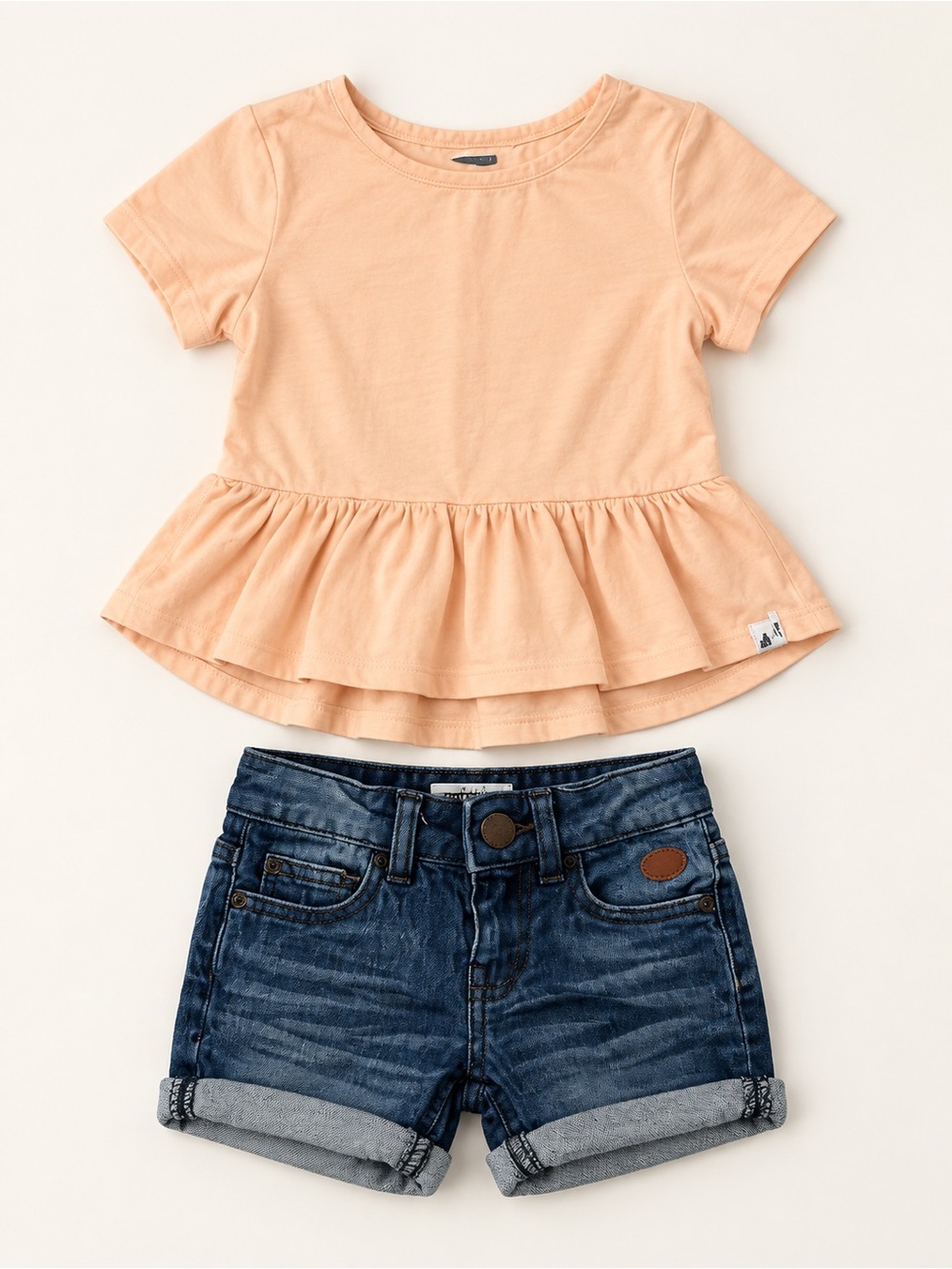 Peplum Tee by Gap & Jean shorts by L&P - 12-18 Months